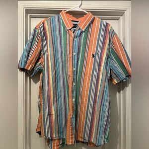 Polo Ralph Lauren Mens XL Striped Button Down Shirt Multicolor Cotton